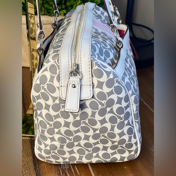 Coach Chelsea Heritage Signature Stripe Boston/Doctor Satchel Bag - Picture 11 of 16